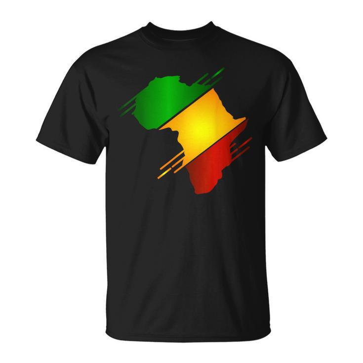 Africa Map Black History Month Blm Melanin Pride Pan African T-Shirt