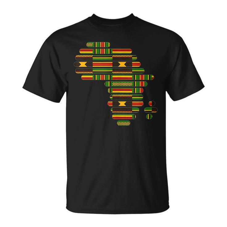 Africa Map Kente Pattern Green Ghana Style West African T-Shirt