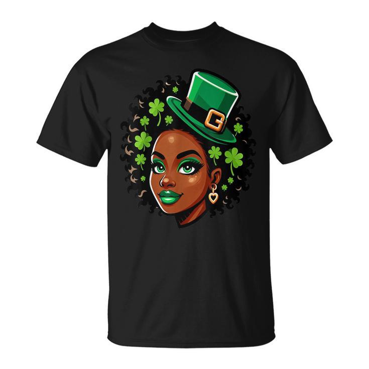 African American Female Leprechaun Black St Patrick's Day T-Shirt