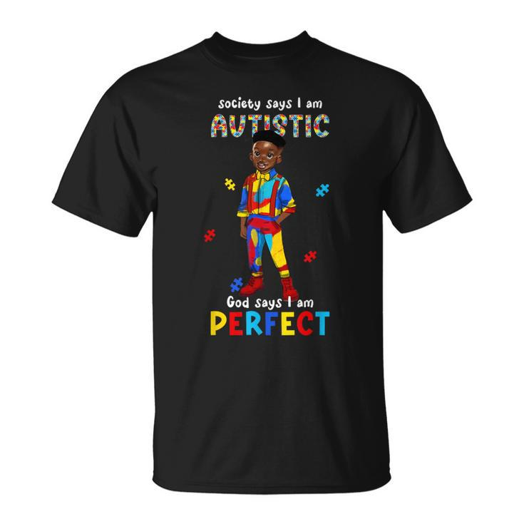 African Black Autistic Boy Kid Toddler Autism Awareness Asd T-Shirt