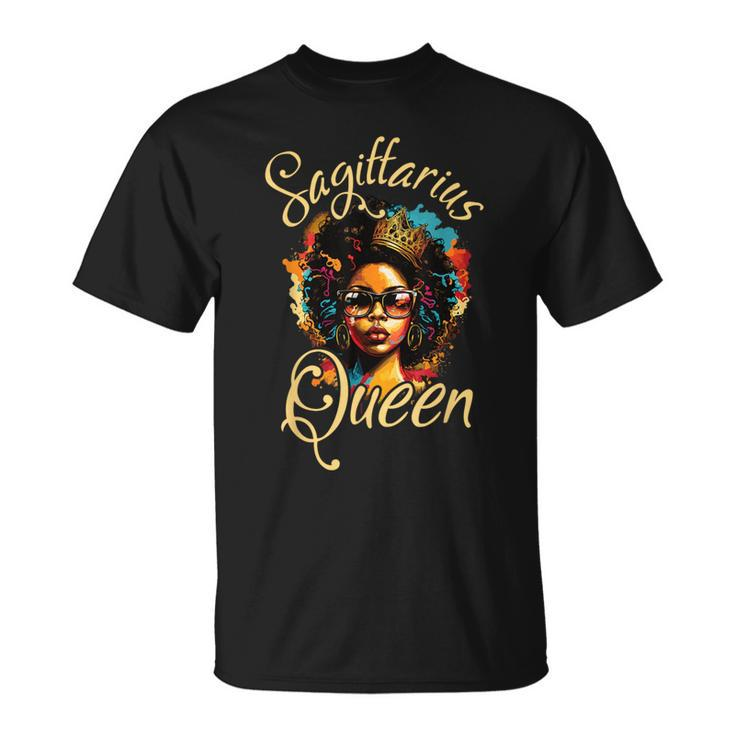 Afro Girl Sagittarius Queen Are Born In November To December T-Shirt