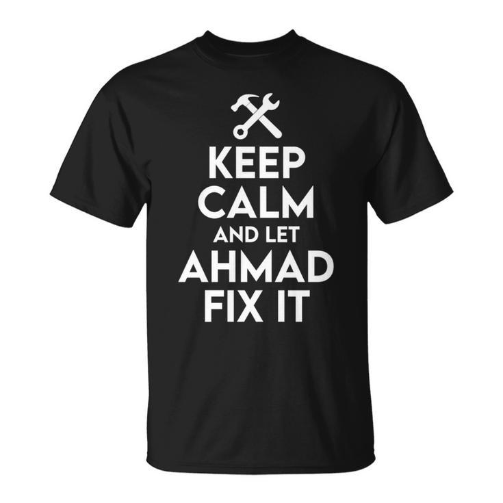 Ahmad Handyman Birthday Name Personalized Ahmad Mechanic T-Shirt