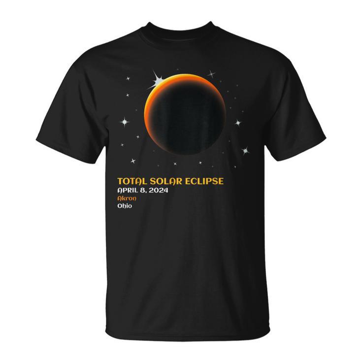 Akron Ohio Oh Total Solar Eclipse April 8 2024 T-Shirt