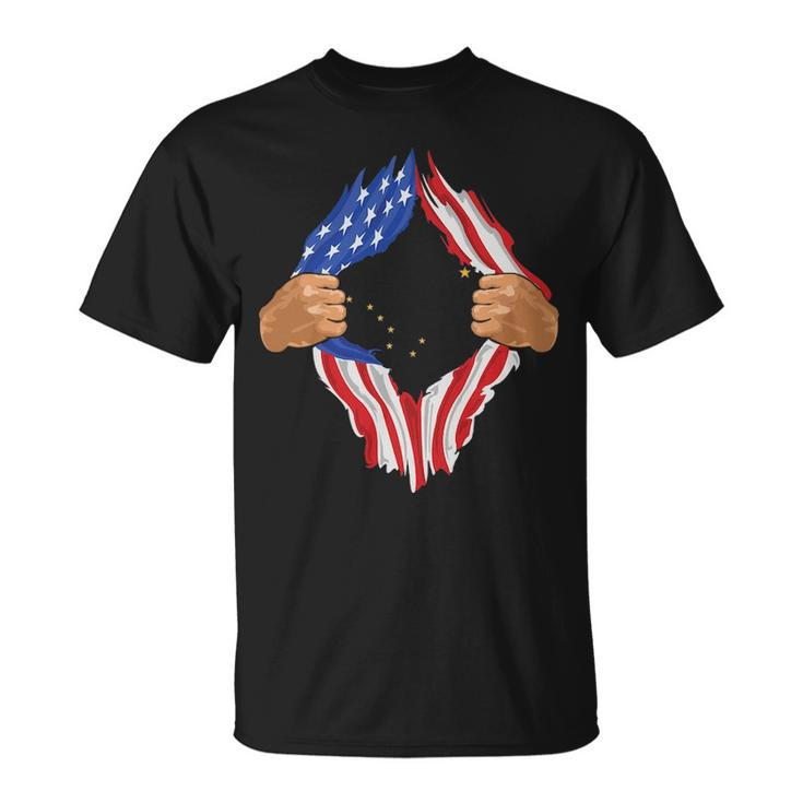Alaska Roots Inside State Flag American Proud T-Shirt