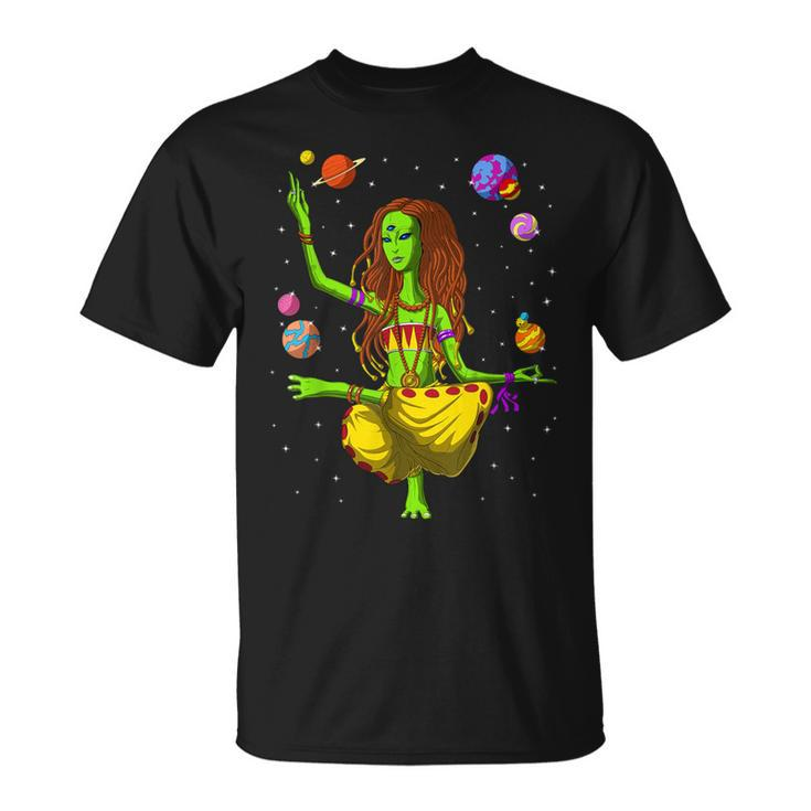 Alien Hippie Yoga Zen Meditation Spiritual T-Shirt