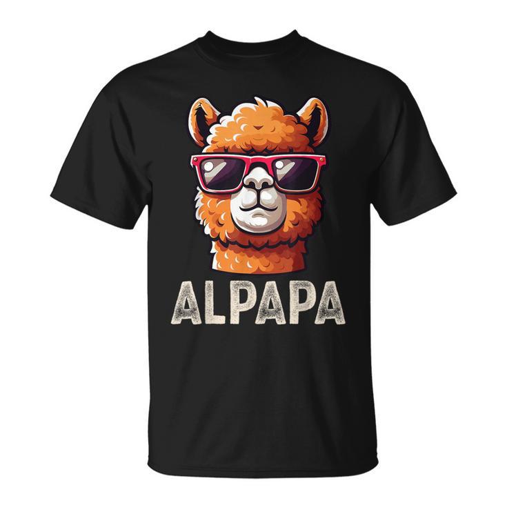 Alpapa Alpaka Lamaatertagsgeschenk Papa Spruchatertag T-Shirt