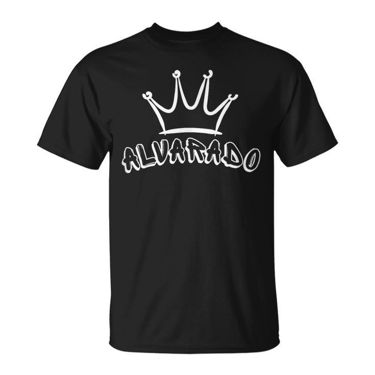 Alvarado Family Name Cool Alvarado Name And Royal Crown T-Shirt