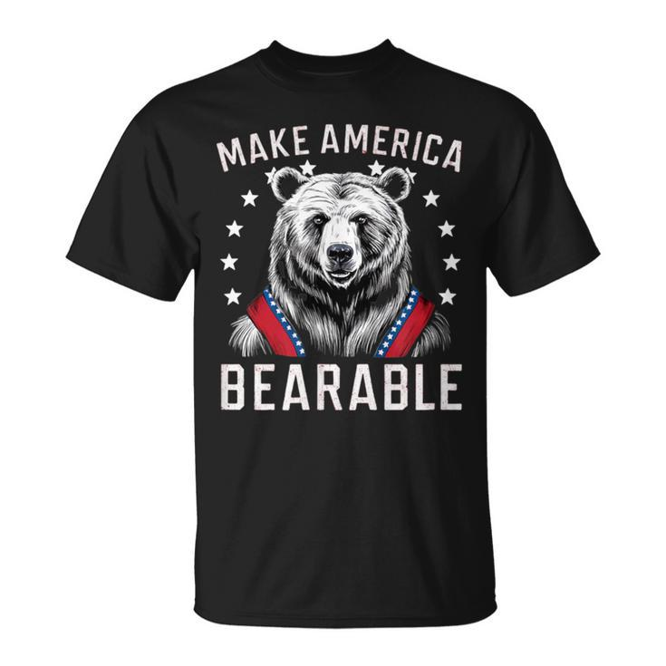 Make America Bearable I Choose The Bear Team Bear America T-Shirt