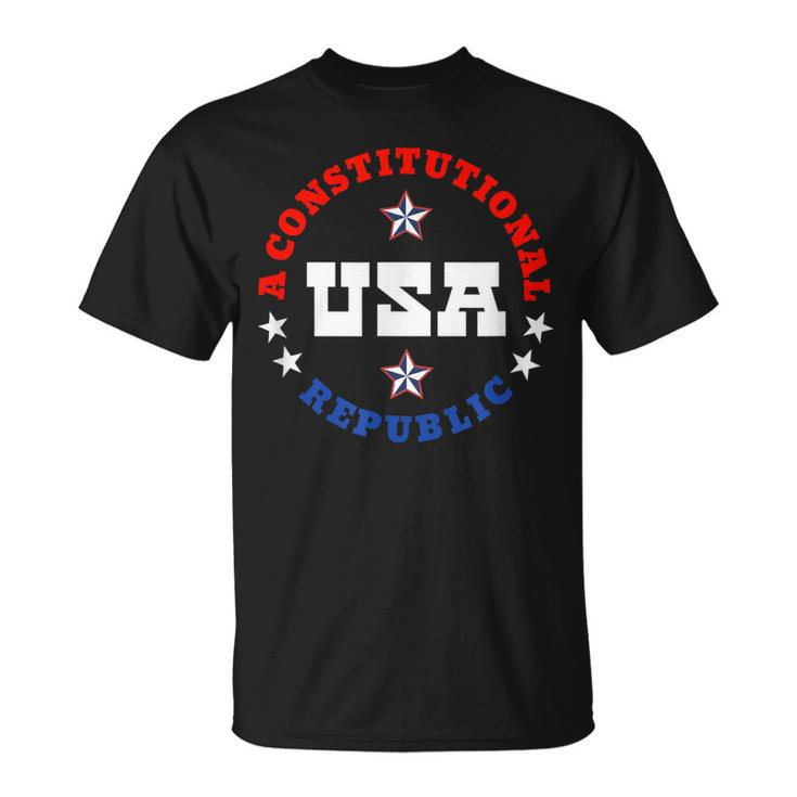 America A Constitutional Republic Usa Flag Colors Patriotic T-Shirt