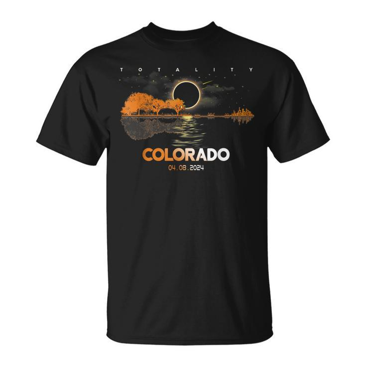 America Guitar Total Solar Eclipse 2024 Colorado T-Shirt