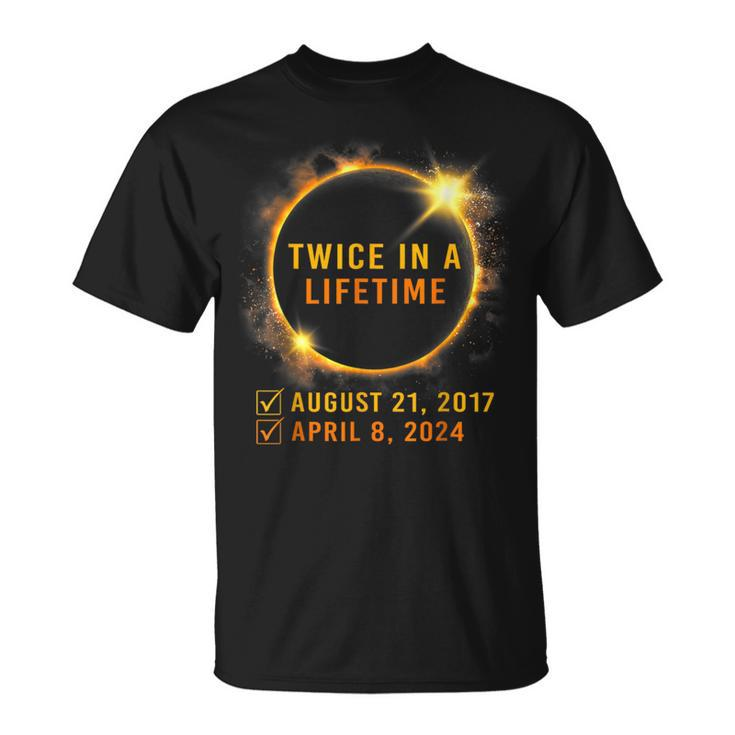 America Solar Eclipse Twice In Lifetime 2024 Solar Eclipse T-Shirt