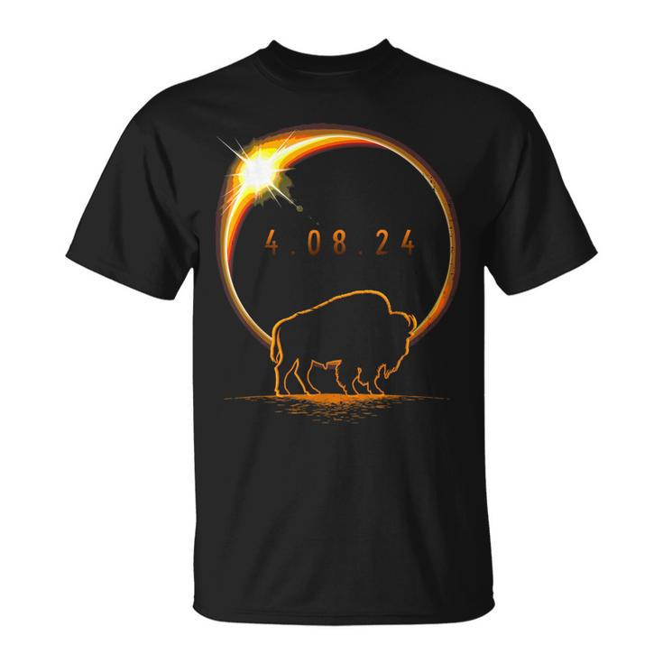 American Bison Buffalo Solar 2024 Eclipse T-Shirt