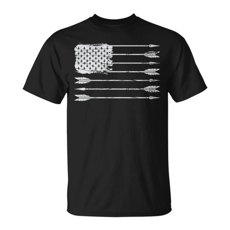 American Flag Arrow Archery Bowhunting Archer Hunter T-Shirt
