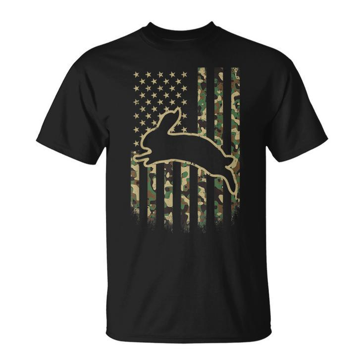 American Flag Camo Camouflage Bunny Rabbit Easter Patriotic T-Shirt