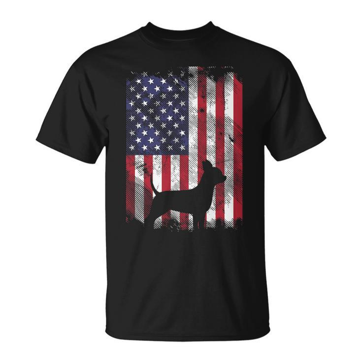 American Flag Chihuahua Vintage Chiwawa Dog Patriotic Gif T-Shirt