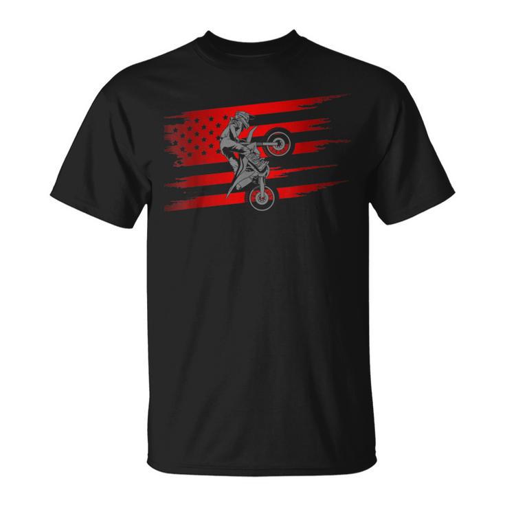 American Flag Motocross Apparel Motocross Dirt Bike T-Shirt