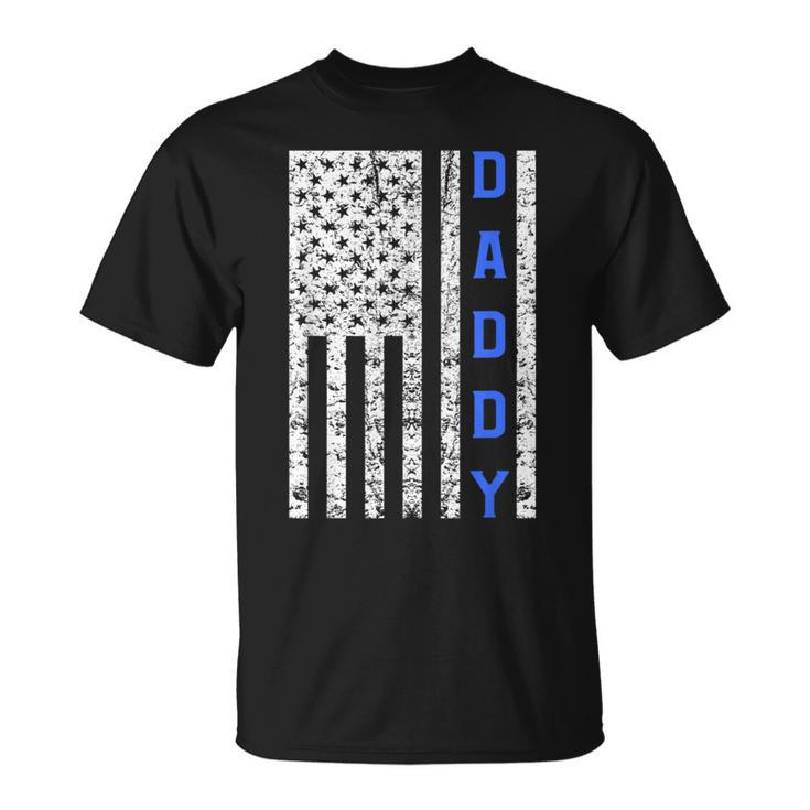 American Flag Police Dad For Cop Father's Day T-Shirt