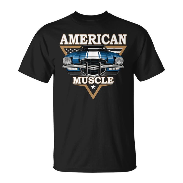 American Flag Vintage Muscle Car Hot Rod And Muscle Car T-Shirt