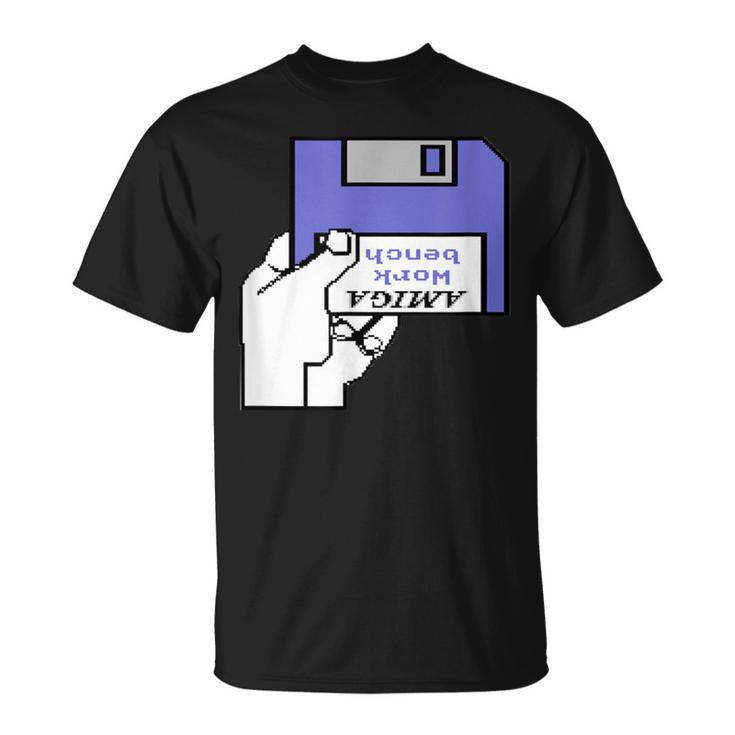 Amiga Workbench Diskette Insert Retro Computer T-Shirt