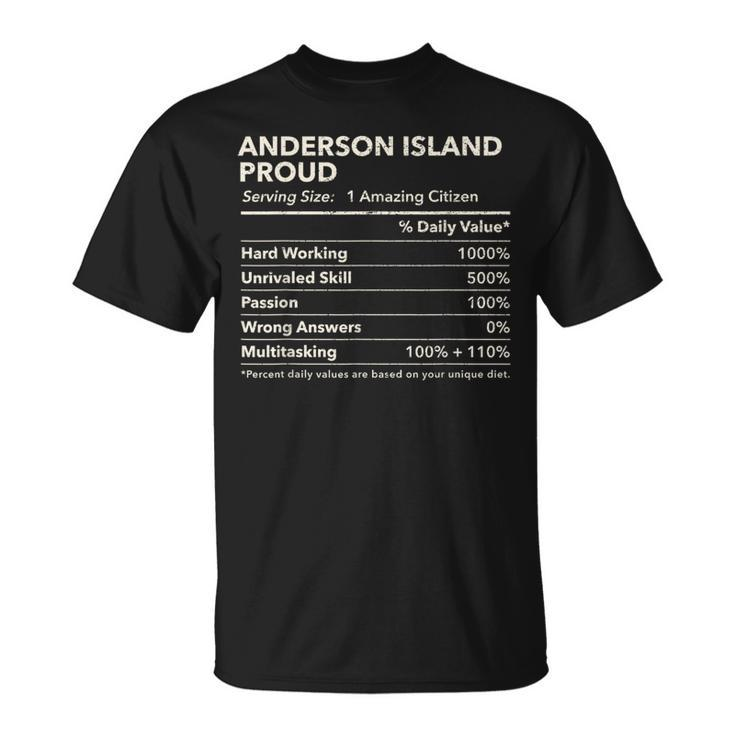 Anderson Island Washington Proud Nutrition Facts T-Shirt