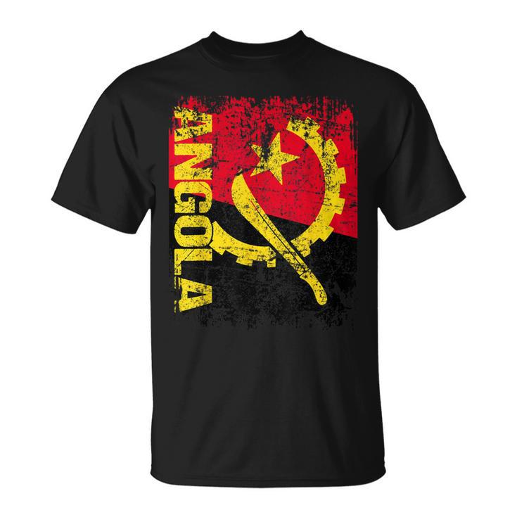 Angola Flag Vintage Distressed Angola T-Shirt