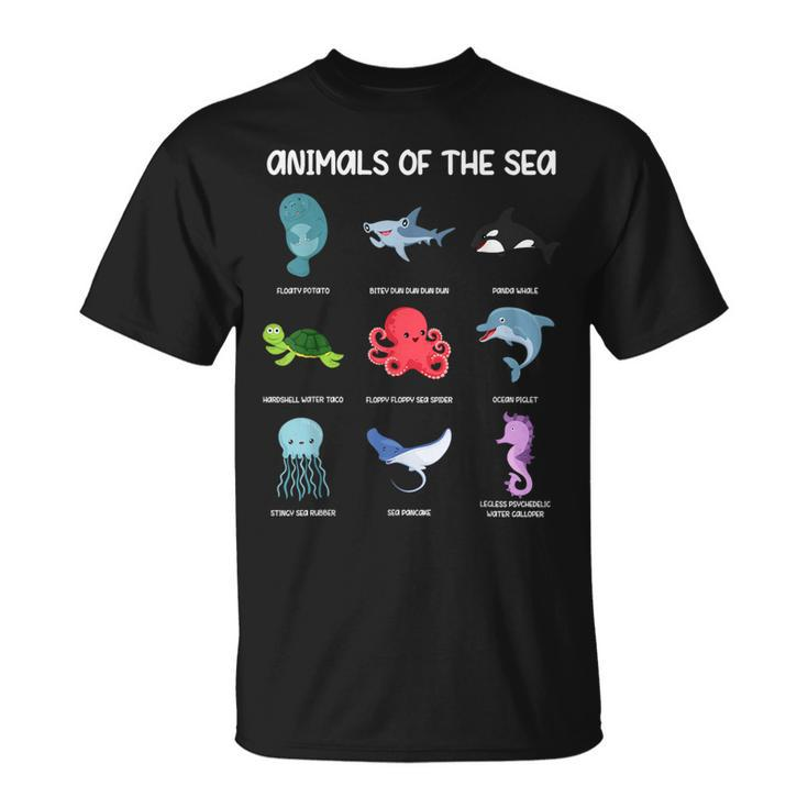 Animals Of The Sea Ocean Animal Alternative Name T-Shirt