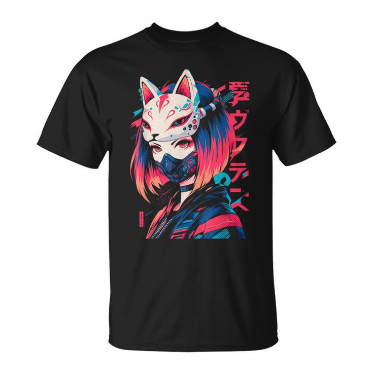 Anime Manga Cyberpunk Aesthetic Techwear Harajuku Kitsune T-Shirt