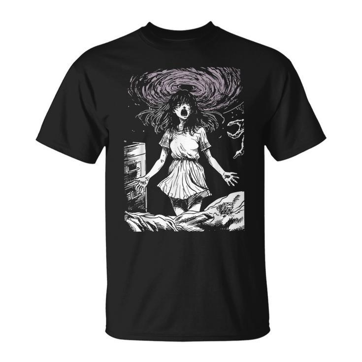 Anime Manga Horror Retro 80S 90S Grunge Aesthetic Goth T-Shirt