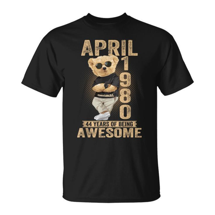April 1980 44Th Birthday 2024 44 Years Of Being Awesome T-Shirt