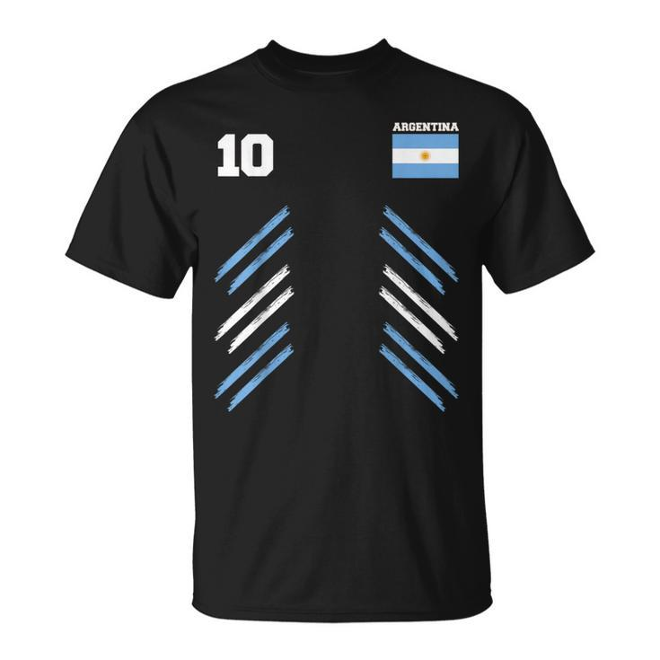 Argentina Soccer Ball Argentina Flag Number Ten Women T-Shirt