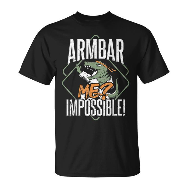 Armbar Me Impossible Strong Dinosaur T-Shirt