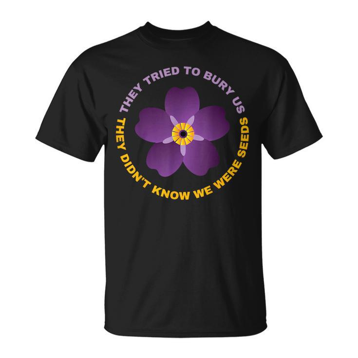 Armenia Armenian Genocide 1915 Purple Forget Me Not Flower T-Shirt