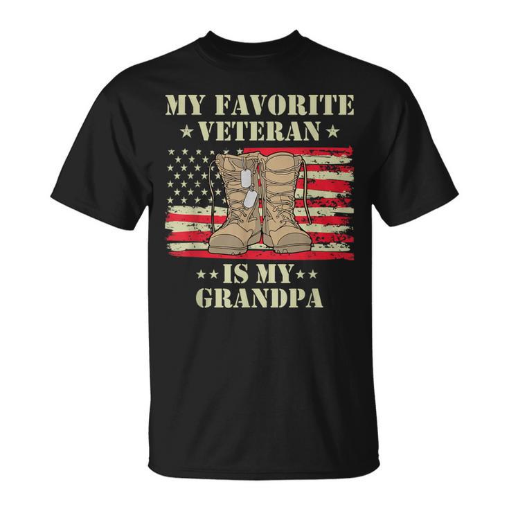 Army Veterans Day My Favorite Veteran Is My Grandpa Kids T-Shirt