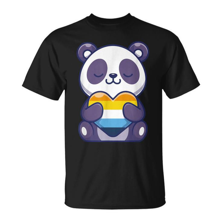 Aroace Pride Aro Ace Panda Heart Aromantic Asexual Pride T-Shirt