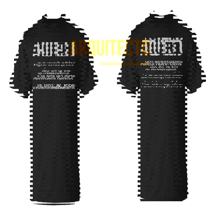Arquitecto Definición Regalo Arquitecto Camiseta unisex