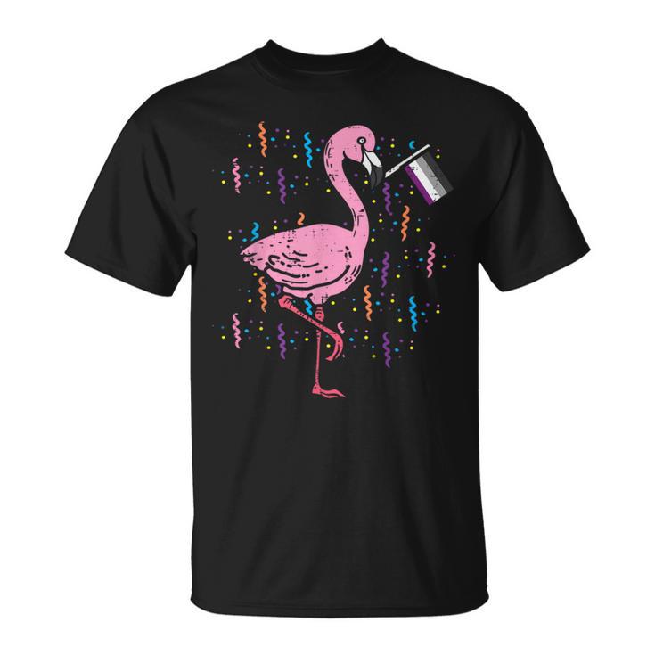 Asexual Flag Flamingo Lgbt Ace Pride Stuff Animal T-Shirt