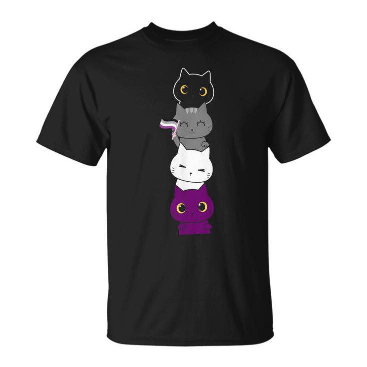 Asexuality Flag Animal Cat Ace Pride Demisexual Asexual T-Shirt