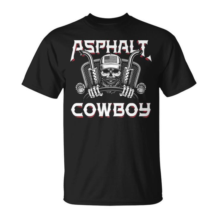 Asphalt Cowboy Truck Driver Trucker Diesel Semi T-Shirt