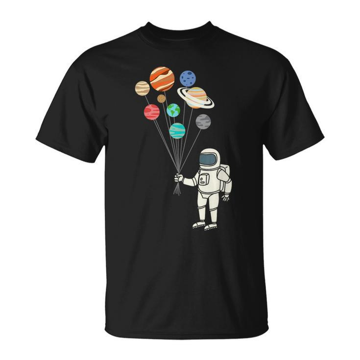 Astronaut Planets Balloons Solar Space Birthday Party T-Shirt