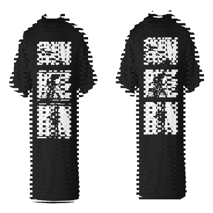 Athlète De Course De Vélo De Natation De Triathlon Pour T-Shirt