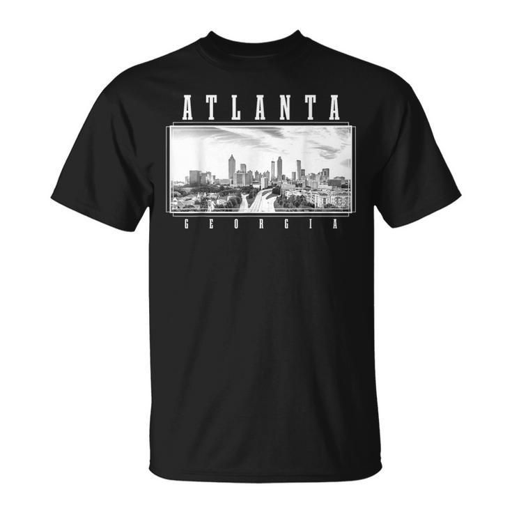 Atl Atlanta Skyline Pride Black & White Vintage Georgia T-Shirt