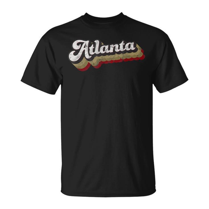 Atlanta Soccer Distressed Retro Baseball Script 404 United T-Shirt