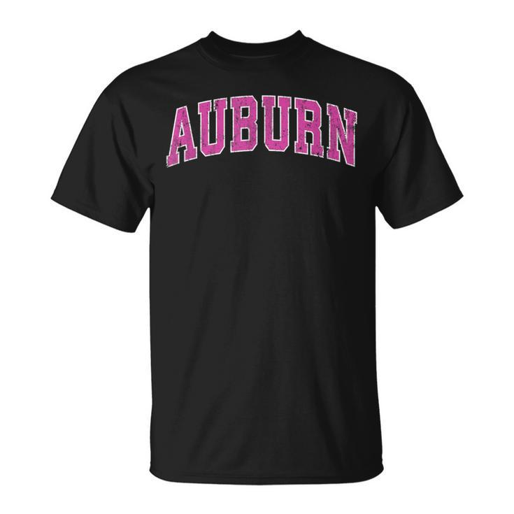 Auburn California Ca Vintage Sports Pink T-Shirt