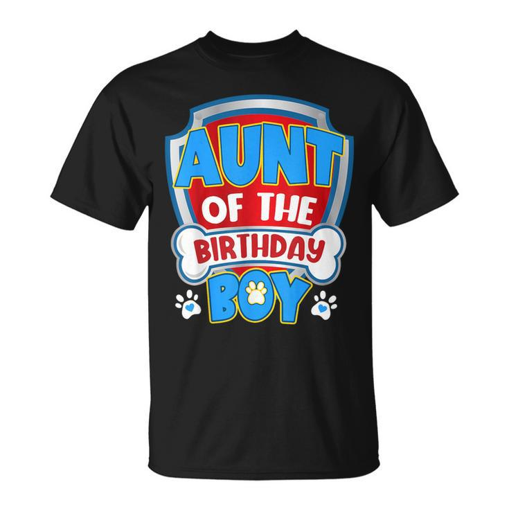 Aunt Of The Birthday Boy Dog Paw Family Matching T-Shirt