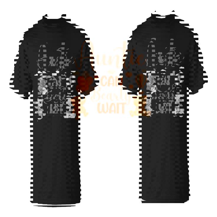 Auntie Can Bearly Wait Bear Gender Neutral Boy Baby Shower T-Shirt