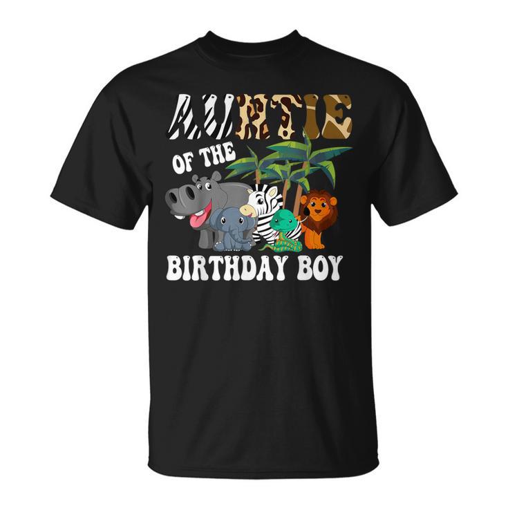 Auntie Of The Birthday Boy Zoo Bday Safari Celebration T-Shirt