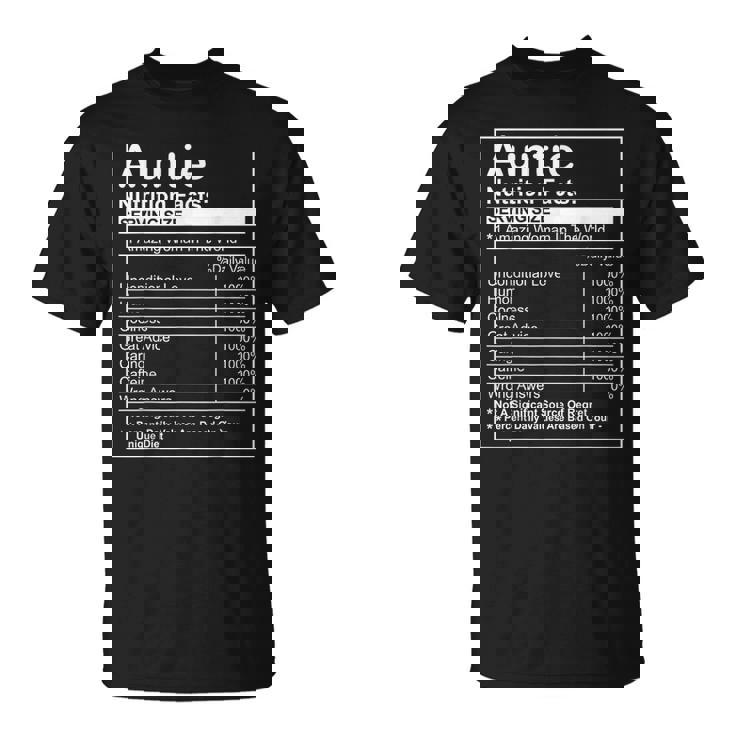 Auntie Nutrition Facts T-Shirt