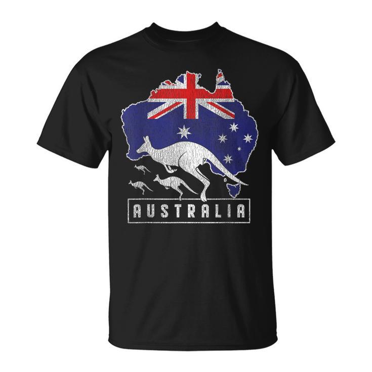 Australia Flag Zoo Animal Kangaroo T-Shirt