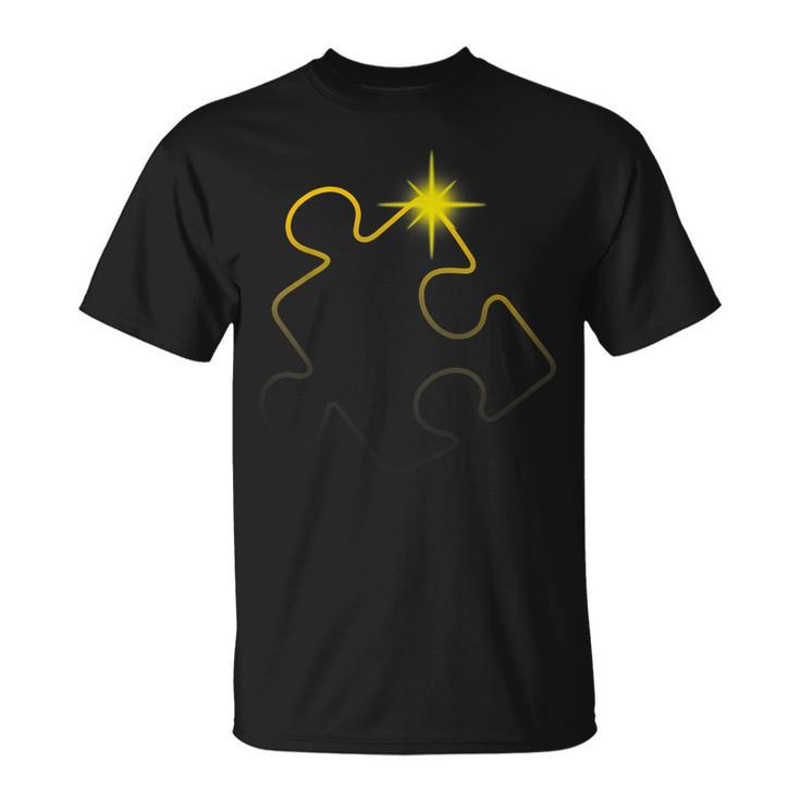 Autism Awareness Puzzle Piece Total Solar Eclipse 2024 T-Shirt
