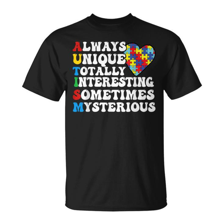 Autism Awareness Support Saying With Puzzle Pieces T-Shirt